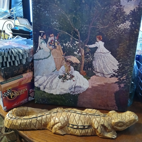 Hand Carved Wood Alligator Folk Art Primitive Cabin,VINTAGE,NICE GIFT.🐊 - Picture 8 of 12